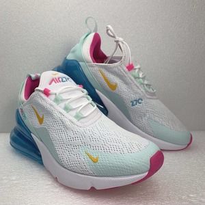 NIKE Air Max 270 Running Shoes CJ0568-100 White Blue - Women's 9